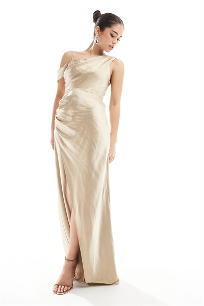 Асимметричное макси-платье с капюшоном для подружки невесты артикул 141108033