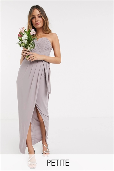 Эксклюзивное платье-миди с завязками на талии и плиссированными вставками для подружки невесты артикул 1616461