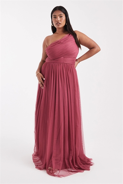 Макси-платье из тюля с бантиком на плече для подружки невесты артикул 149955051