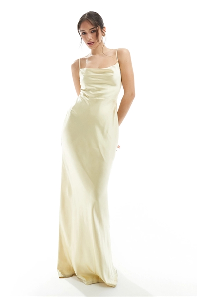 Атласное макси-платье с капюшоном для подружки невесты Keisha артикул 140464697