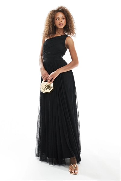 Макси-платье с одним плечом для подружки невесты артикул 146850768