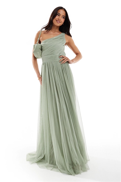 Макси-платье с одним плечом для подружки невесты артикул 142205381