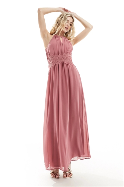 Макси-платье с завязками за шеей для подружки невесты артикул 133197747