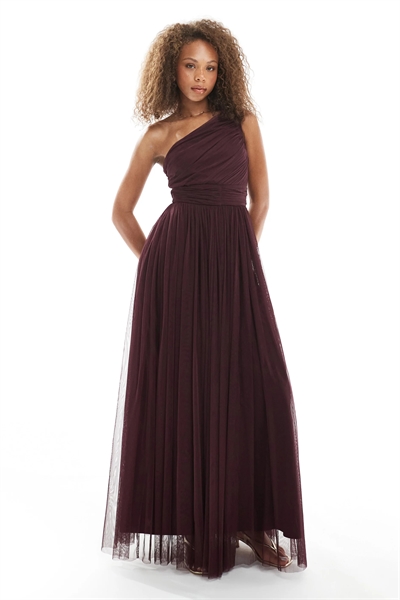 Макси-платье с одним плечом для подружки невесты артикул 146850765