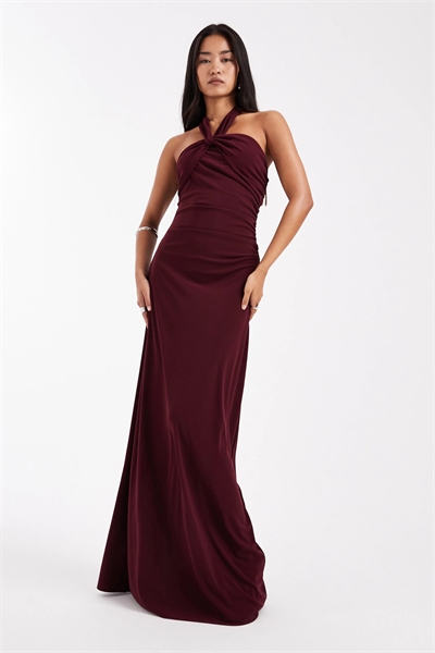 Макси-платье с завышенной талией и завязками на шее для подружек невесты артикул 151900946