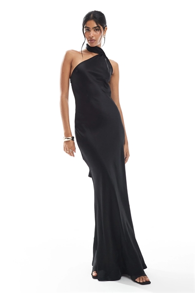 Макси-платье с одним плечом и шарфом для подружки невесты артикул 149822260