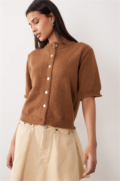 Кардиган с короткими рукавами и отворотами артикул 150230407