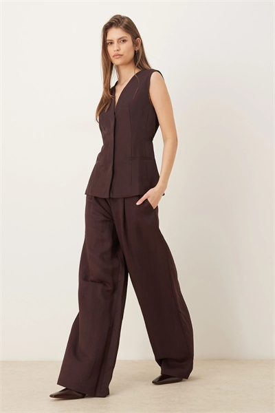 Брюки с прямыми брючинами цвета вишни co-ord артикул 154763425