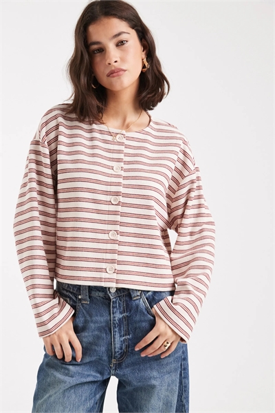 Кардиган с ребристым узором, на пуговицах и длинными рукавами артикул 151965588