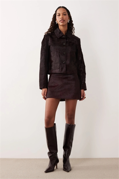 Мини-юбка из 100% кожи co-ord артикул 151896981