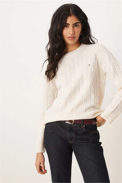 Свитер из овечьей шерсти с узором «коса» артикул 148882238