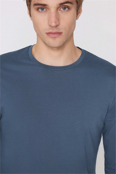 Футболка с круглым вырезом и длинными рукавами из 100% хлопка артикул 156298688