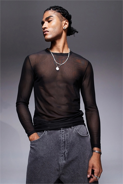 Футболка с длинным рукавом из эластичного трикотажа артикул 153362573