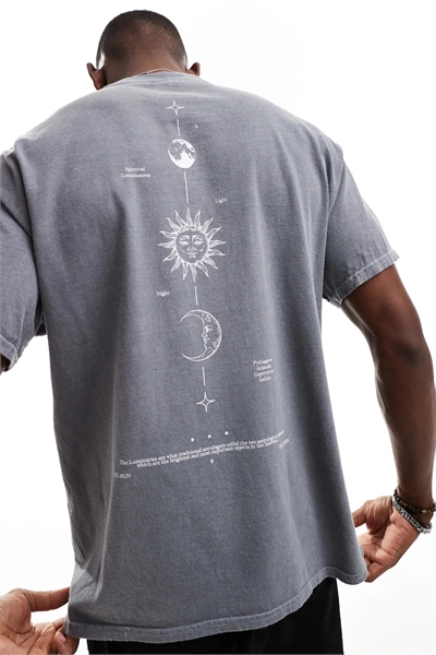 Толстовка свободного кроя с принтом в виде звездного неба артикул 139624106