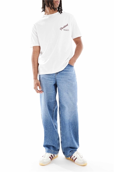 Широкие джинсы прямого кроя артикул 149148987