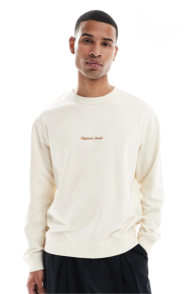 Свитшот свободного кроя с вышитым логотипом артикул 148849389