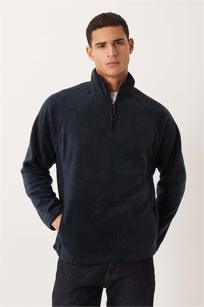 Свободная флисовая кофта с воротником-воронкой и четвертью молнии артикул 146925316