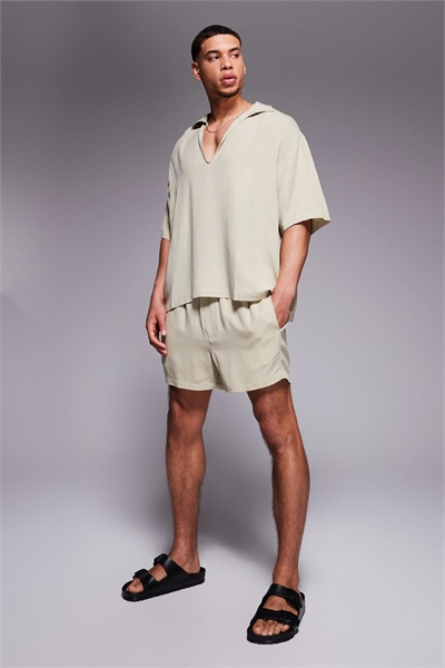 Шорты из смешанного льна артикул 147201587