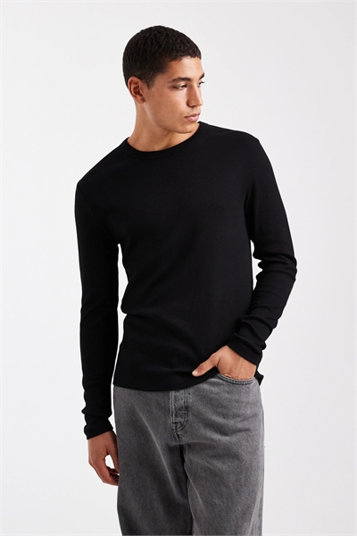 Футболка с длинным рукавом, облегающего кроя и ребристой отделкой артикул 151527761