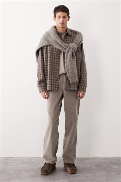 Брюки-кэрд с прямым кроем артикул 148524226