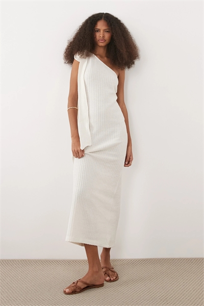 Макси-платье на одно плечо с завязками артикул 156280514