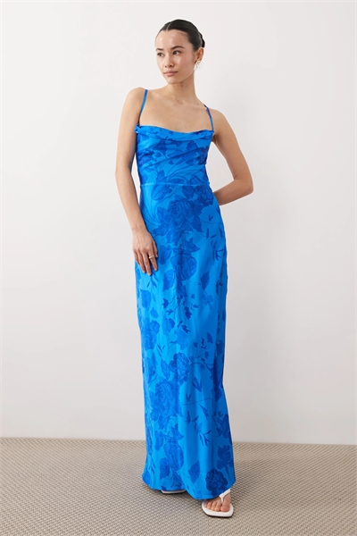 Макси-платье из сатина артикул 153362517