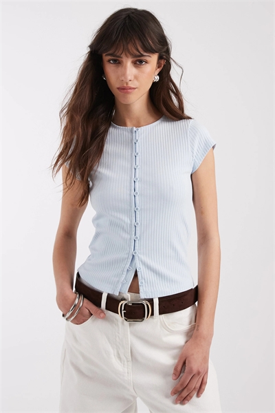 Компактный кардиган с короткими рукавами и пуговичным застегиванием артикул 152932398