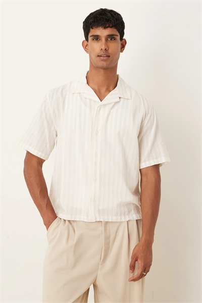 Рубашка с короткими рукавами из ткани «сирсакер» артикул 149957564