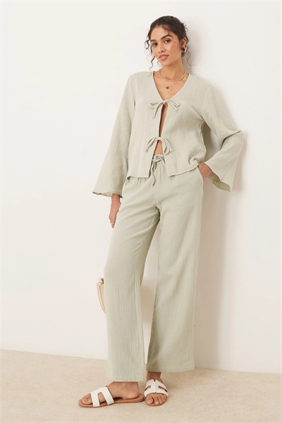 Рубашка из марли с завязками спереди co-ord артикул 140199313