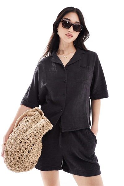 Рубашка с пуговицами из марли co-ord артикул 133719258