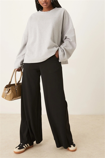 Брюки с высокой талией и широкими брючинами артикул 133963361