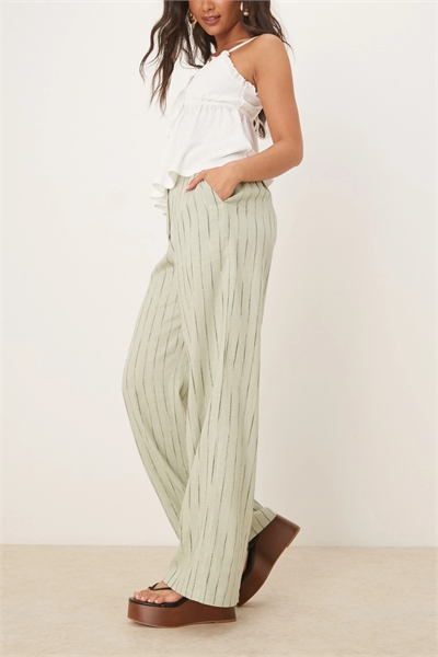 Брюки свободного кроя с прямыми брючинами из льна артикул 144908406