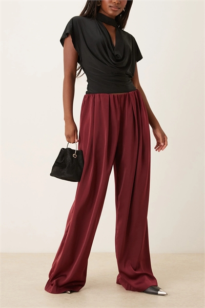 Брюки из атласа с заниженной талией, сзади застегивающиеся на шнурок артикул 150830023