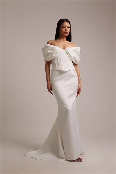 Свадебная юбка-макси из атласа с плотной структурой и «рыбьим хвостом» от Vivienne co-ord артикул 154052902