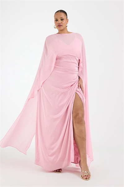 Макси-платье с атласным накидкой для подружки невесты артикул 154080161