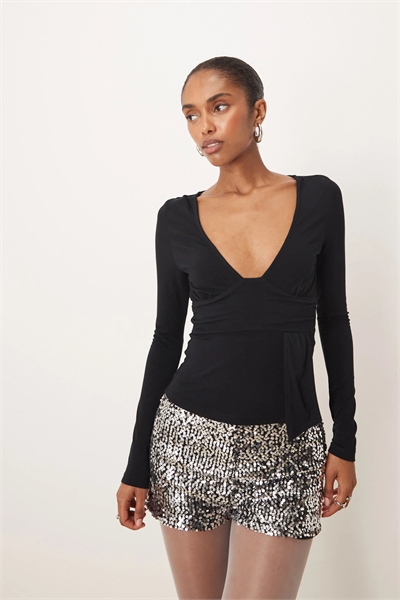 Топ Levard из джерси с длинными рукавами и V-образным вырезом артикул 152189056