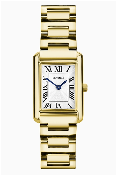 Часы Sekonda Colette с прямоугольным корпусом 22 мм, золотого цвета артикул 150323706