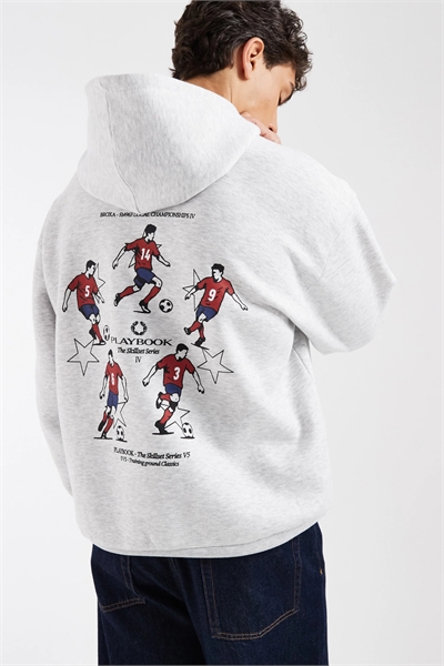 Худи свободного кроя с рисунком в стиле футбола артикул 156270312