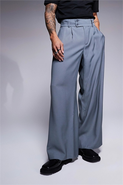 Брюки свободного кроя с широким поясом артикул 141415661