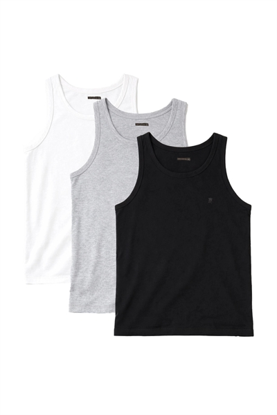 Набор из 3 хлопковых майок с круглым вырезом артикул 155975203