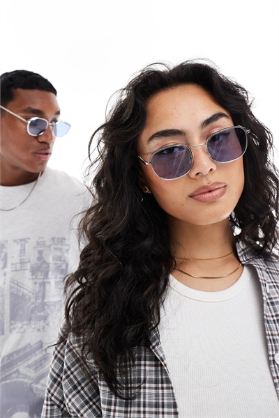 Солнцезащитные очки с круглыми металлическими оправами артикул 145392422