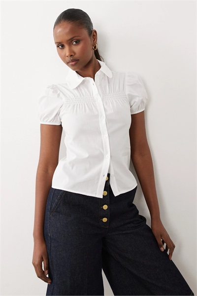 Рубашка с короткими рукавами и воротником «Питер Пэн» артикул 155927863