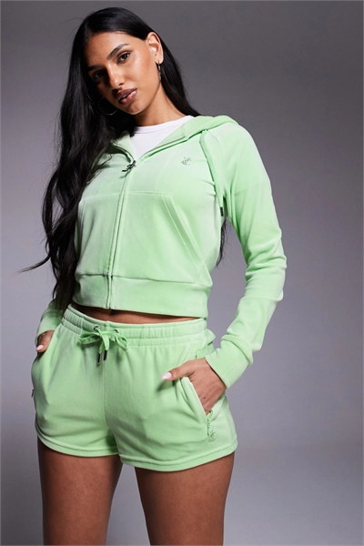 Шорты с завязками на талии и логотипом из велюра со стразами co-ord артикул 154747771