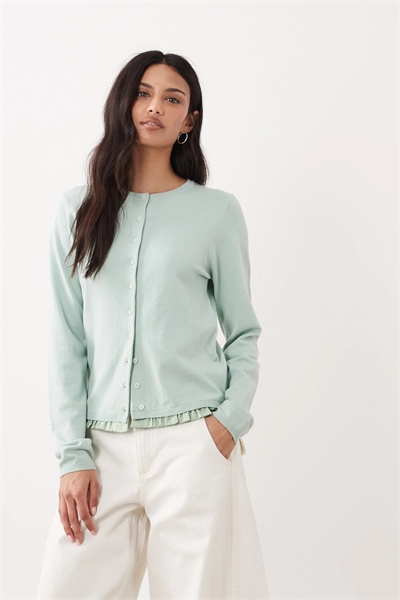 Кардиган с ткаными вставками на подоле и манжетах артикул 153713971