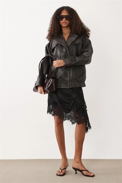 Куртка оверсайз из 100% кожи артикул 155864191