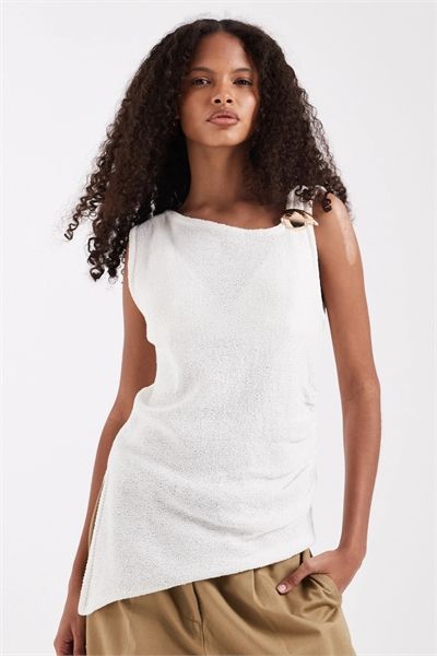 Топ с драпировкой из рафии с неровной текстурой артикул 153714312