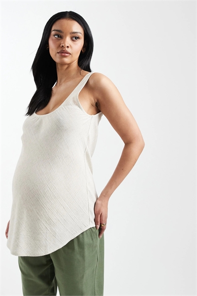 ASOS DESIGN: Летний топ из льна с круглым вырезом для беременных артикул 153593787