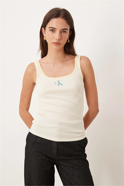 Моналого: майка с ребристым верхом и круглым вырезом артикул 154173630