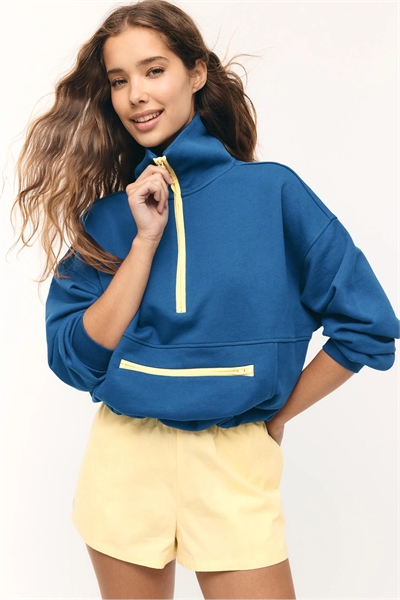 Свитшот на молнии с контрастной отделкой артикул 156513727