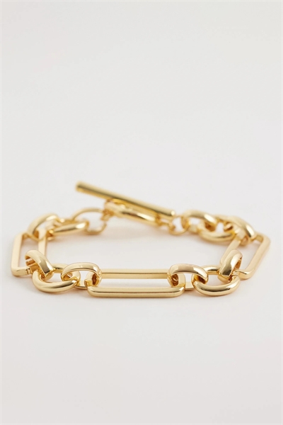 Браслет с прямоугольными звеньями и Т-образной застежкой артикул 153837004